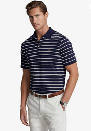 Polo Ralph Lauren Mens Classic Fit Striped Polo Shirt Soft French Navy 2XL