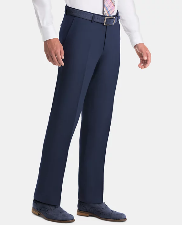 Lauren Ralph Lauren Mens UltraFlex Classic Fit Dress Pants Linen Navy 32 x 30