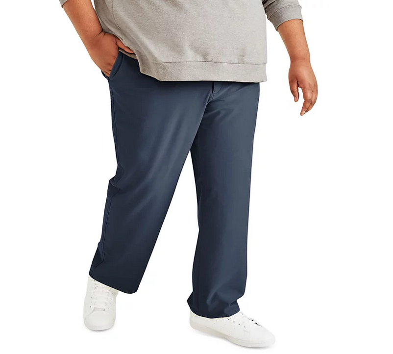 Dockers Men's Big & Tall 360 Straight Fit Comfort Knit Chino Pants Blue 54 x 30