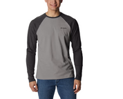 Columbia Mens Thistletown Hills Raglan Sleeve T Shirt City Grey Heather Large