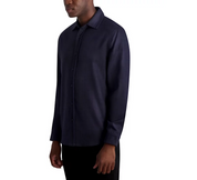 Karl Lagerfeld Paris Mens Mens Long Sleeve Plaid Button Down Shirt Blue Small