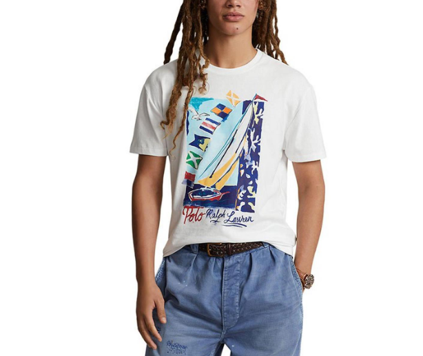 Polo Ralph Lauren Men's Classic-Fit Sailboat Jersey T Shirt Large White