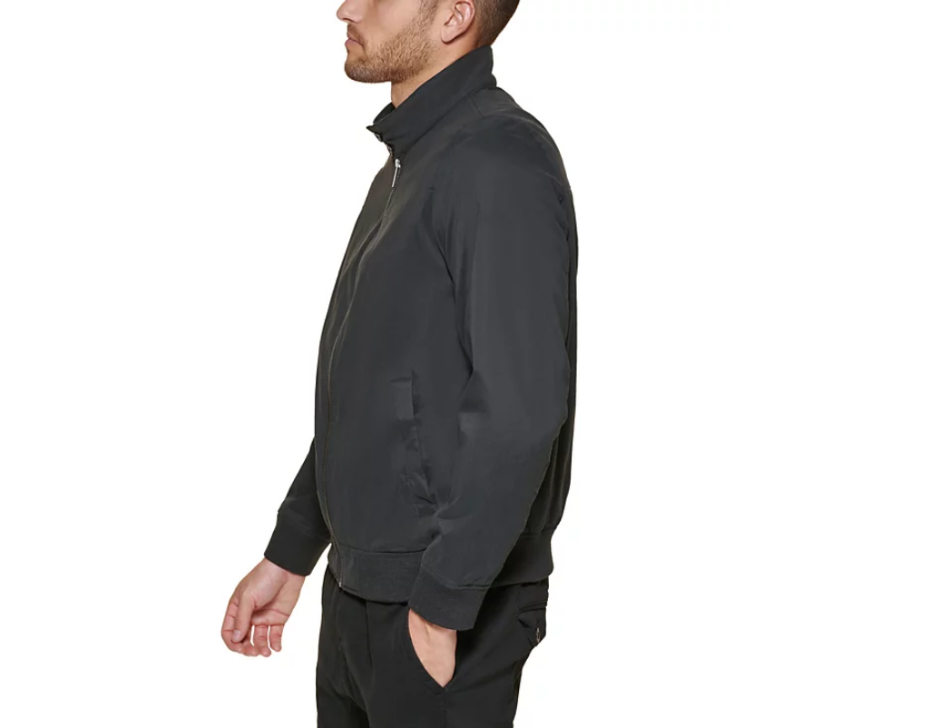 Club Room Men's Regular Fit Bomber Jacket Black Medium