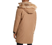 Michael Kors Mens Faux Fur Trim Hooded Parka Coat XL Brown Dark Camel