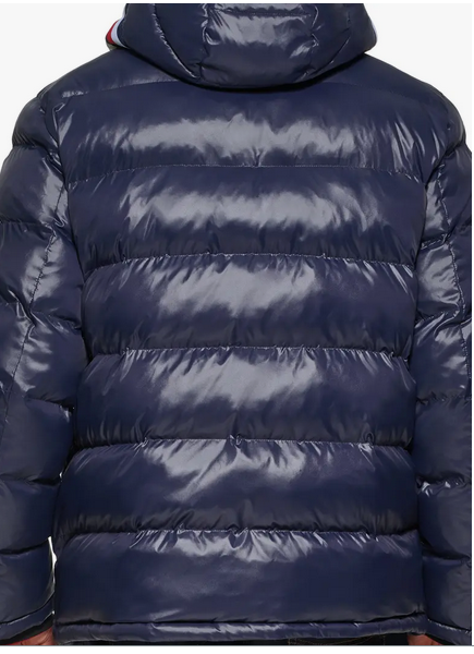 Tommy Hilfiger Men's Fashion Shine Quilted Hooded Puffer Jacket Navy Medium