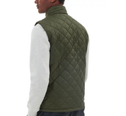 Barbour Mens Quilted Monty Gilet Full Zip Vest Olive Green Small