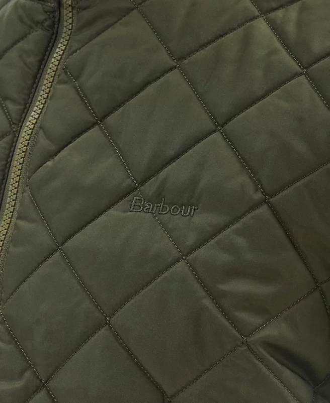 Barbour Mens Quilted Monty Gilet Full Zip Vest Olive Green Small