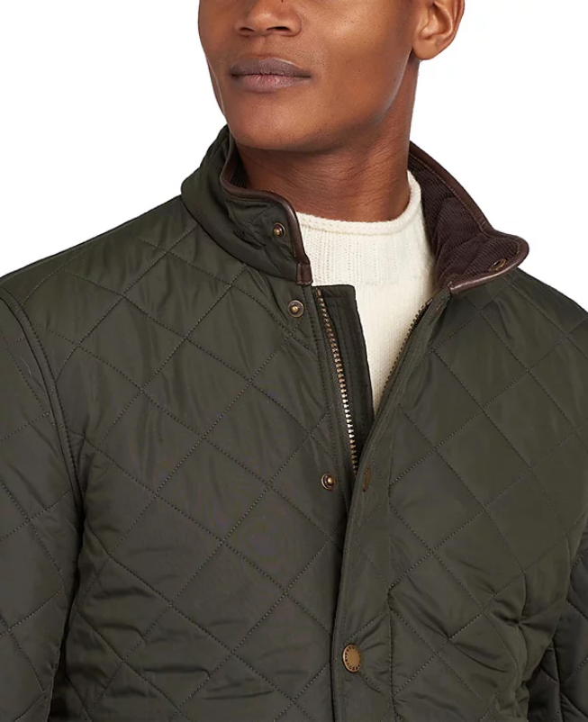 Barbour Mens Regular fit Quilted Coat Medium Green Solid