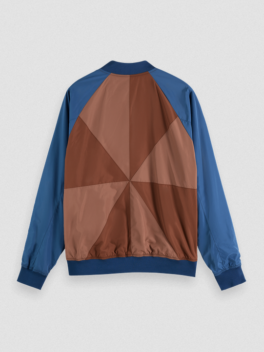 Scotch & Soda Mens Reversible Cut and Sew Bomber Jacket Blue Small