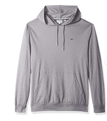Lacoste Men Long Sleeve Jersey Hoodie T Shirt Grey Small