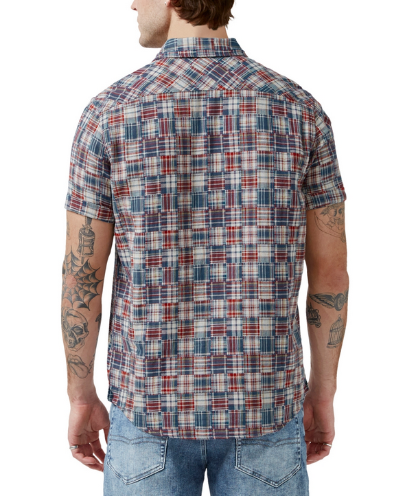 Buffalo David Bitton Men's Soqut Plaid Button Down Shirt Garnet Small
