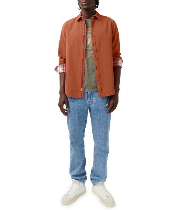 Buffalo David Bitton Men's Siamik Long Sleeve Button Down Shirt Baked Clay 2XL