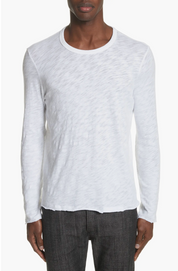 ATM Anthony Thomas Melillo Mens Distressed Long Sleeve T Shirt White XXL