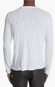 ATM Anthony Thomas Melillo Mens Distressed Long Sleeve T Shirt White Medium
