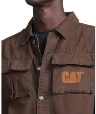 Caterpillar Mens Cat Urban Passage Shirt Jacket Coffee Bean Brown Large