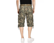 X Ray Men's Belted 18" Capri Cargo Shorts Desert Camo 34