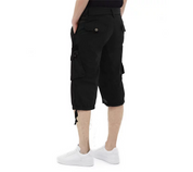 X Ray Men's Belted 18" Capri Cargo Shorts Black 28