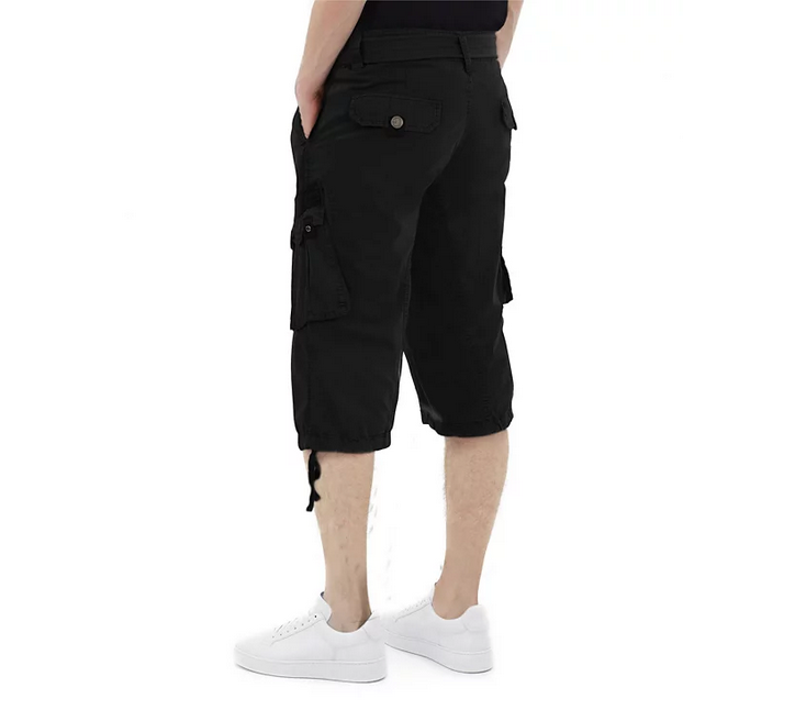 X Ray Men's Belted 18" Capri Cargo Shorts Black 28