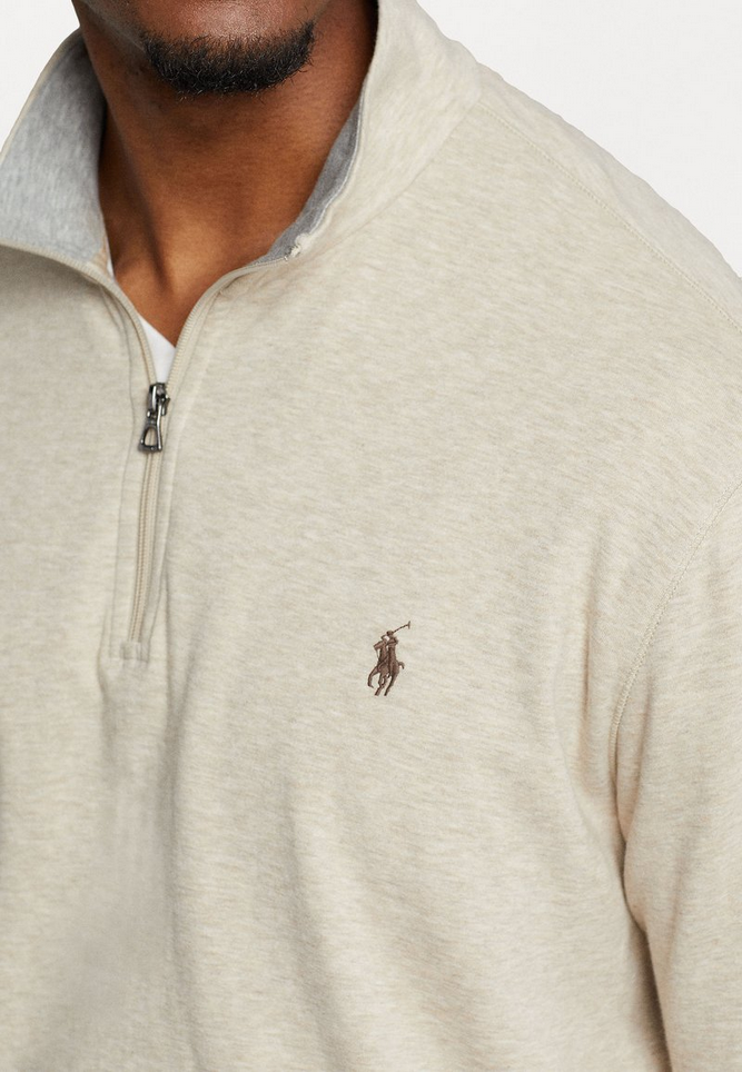 Polo Ralph Lauren Men's Big & Tall Jersey Quarter Zip Pullover Dune Heather 4XB
