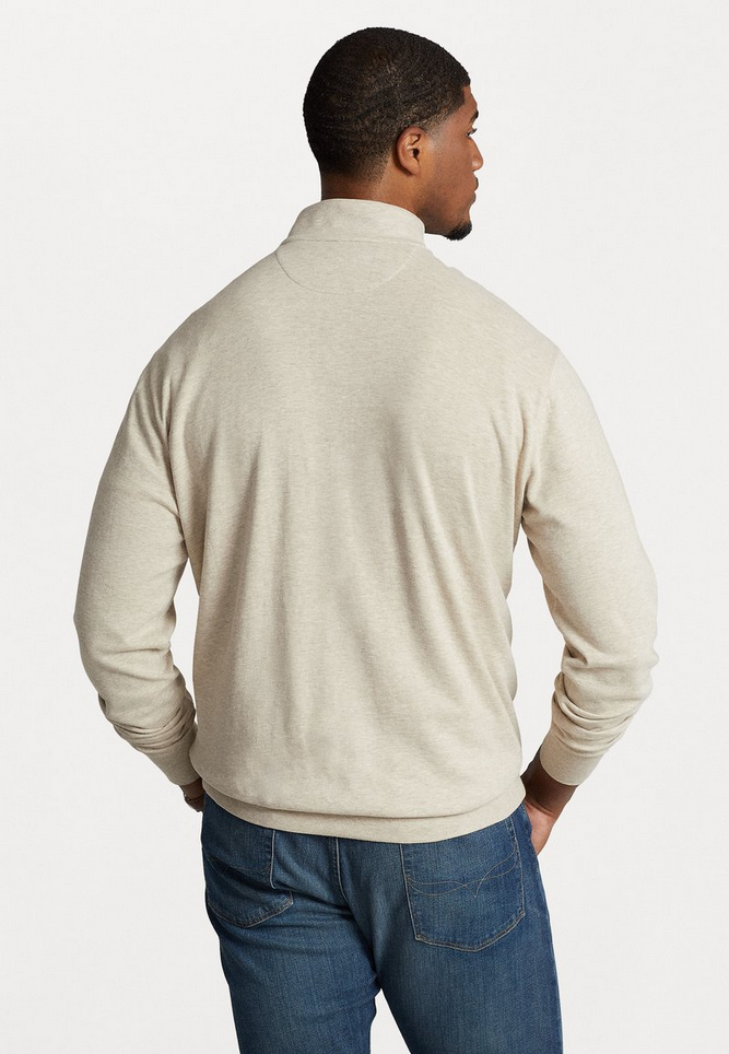 Polo Ralph Lauren Men's Big & Tall Jersey Quarter Zip Pullover Dune Heather 4XB