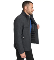 Calvin Klein Men's Hipster Full Zip Jacket with Zip Out Hood Charcoal  Medium