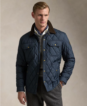 Polo Ralph Lauren Men's Water Repellent Quilted Jacket College Navy Large