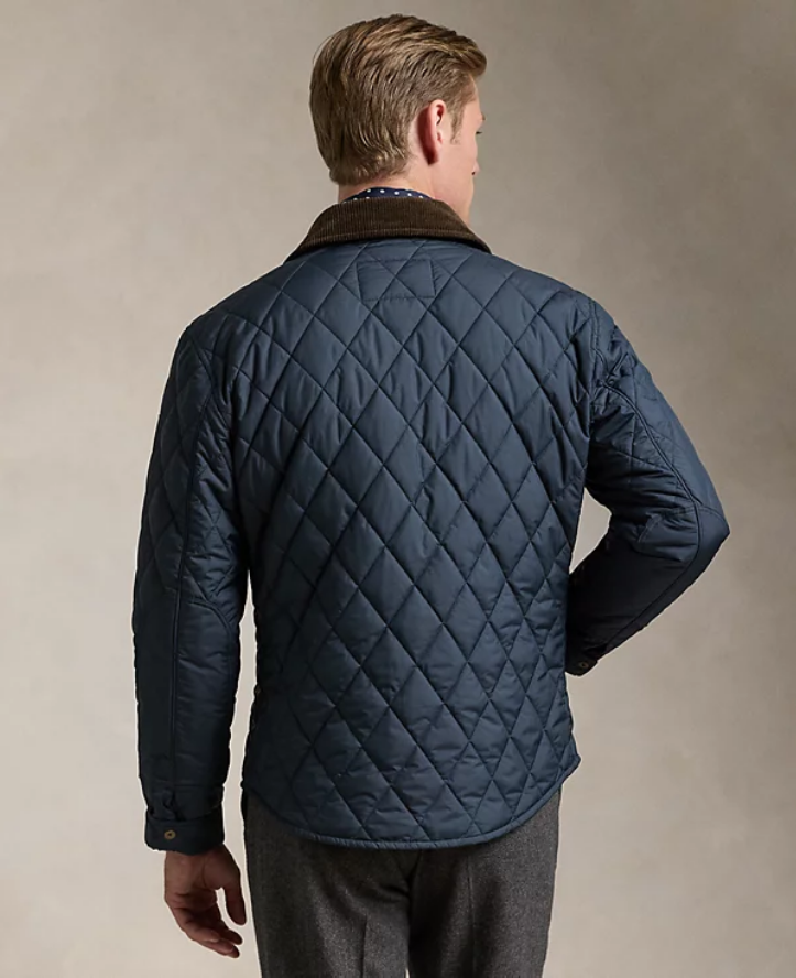 Polo Ralph Lauren Men's Water Repellent Quilted Jacket College Navy Large