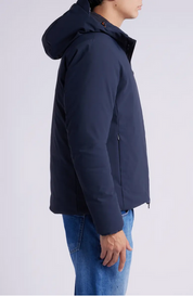 Save the Duck Mens Sabal  Water Resistant Hooded Jacket Blue Black 2XL