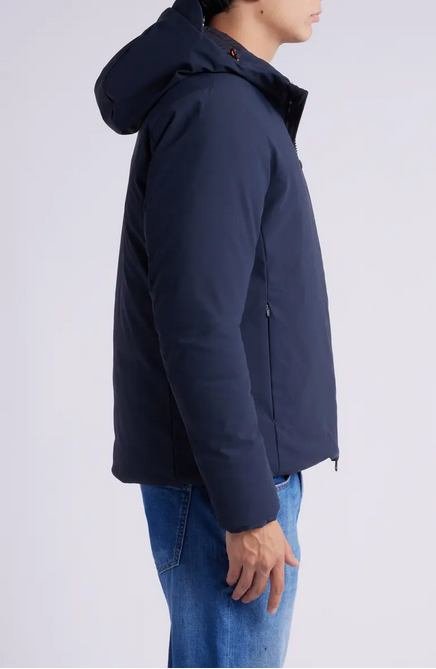 Save the Duck Mens Sabal  Water Resistant Hooded Jacket Blue Black 2XL