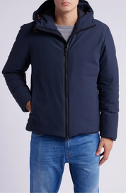 Save the Duck Mens Sabal  Water Resistant Hooded Jacket Blue Black 2XL