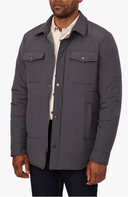 The Weekend Outdoor Quilted Water Resistant Shacket Charcoal XL