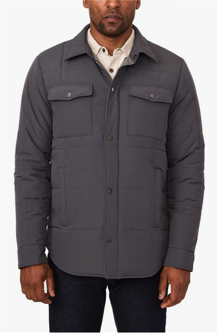 The Weekend Outdoor Quilted Water Resistant Shacket Charcoal XL