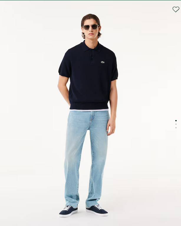 Lacoste Mens Short Sleeve Polo Collar Sweater Navy 2XL