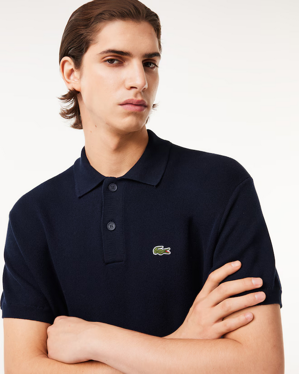 Lacoste Mens Short Sleeve Polo Collar Sweater Navy 2XL