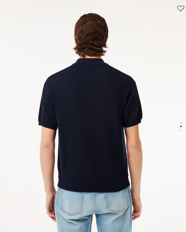 Lacoste Mens Short Sleeve Polo Collar Sweater Navy 2XL