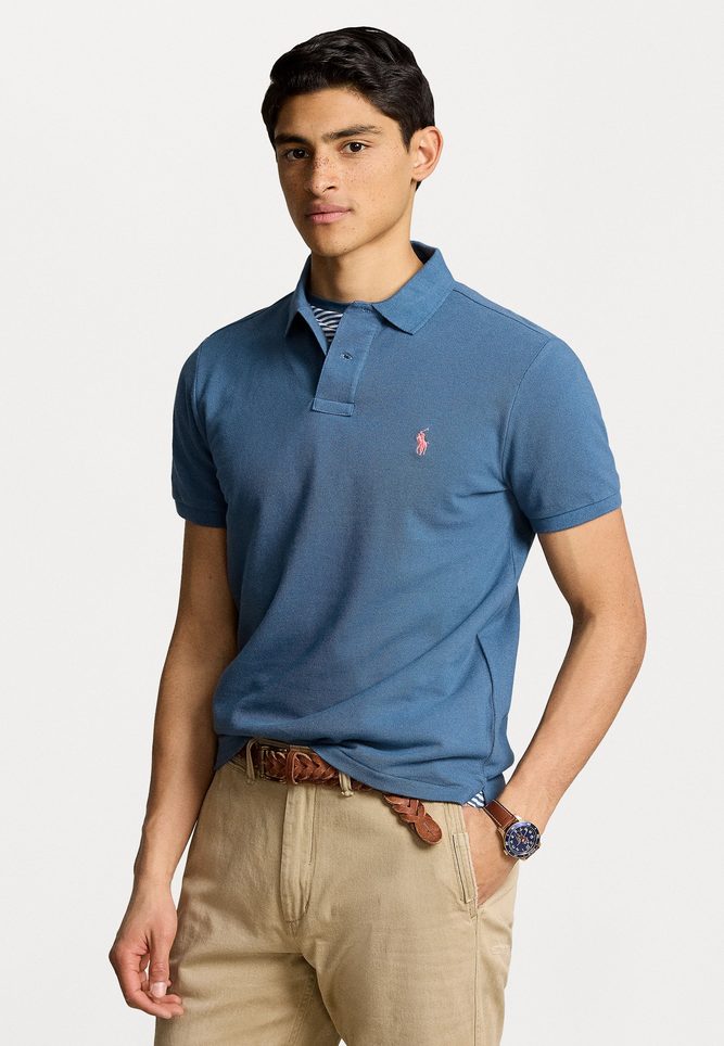 Polo Ralph Lauren Men's Custom Slim Fit Mesh Polo Shirt Old Royal Blue Large