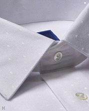 David Donahue Trim Fit Dobby Dot Formal Dobby Tuxedo Shirt White 16.5 32 33