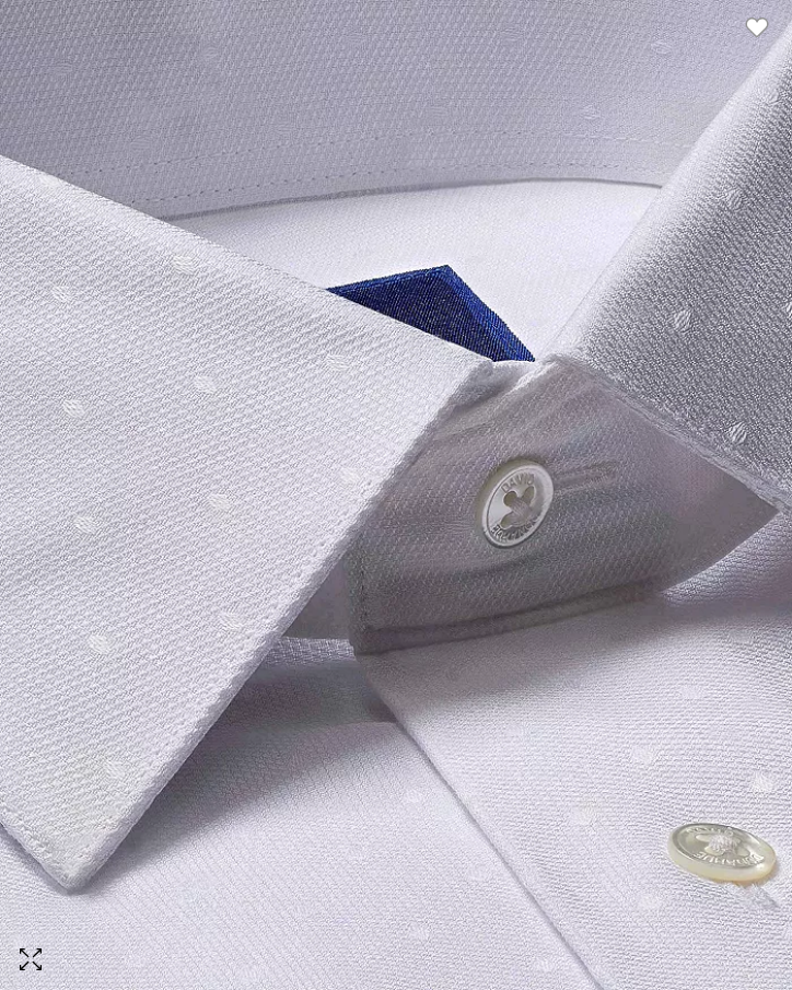 David Donahue Trim Fit Dobby Dot Formal Dobby Tuxedo Shirt White 16.5 32 33