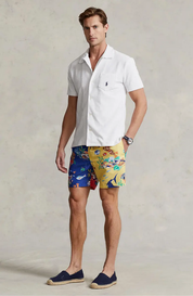 Polo Ralph Lauren Short Sleeve Button Down Terry Camp Shirt White Small