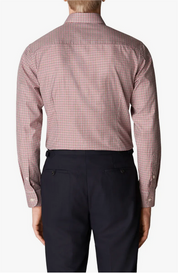 Eton Contemporary Fit Mens Check Stretch Button Down Shirt Red 15R