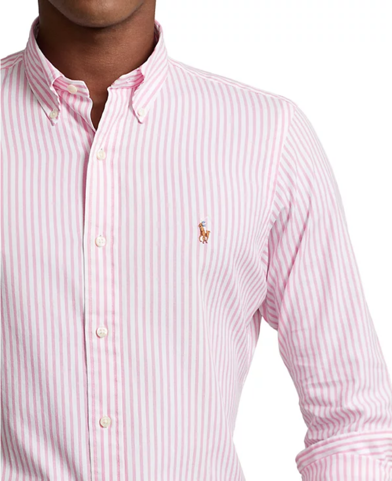 Polo Ralph Lauren Men's Classic Fit Button Down Oxford Shirt Pink White XL