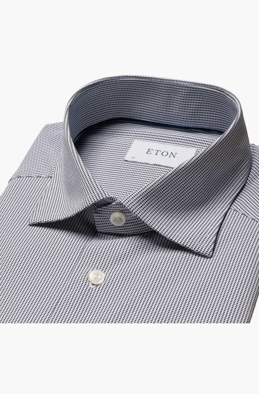 Eton Men's Slim Fit 4 Way Stretch Button Down Dress Shirt Blue 16