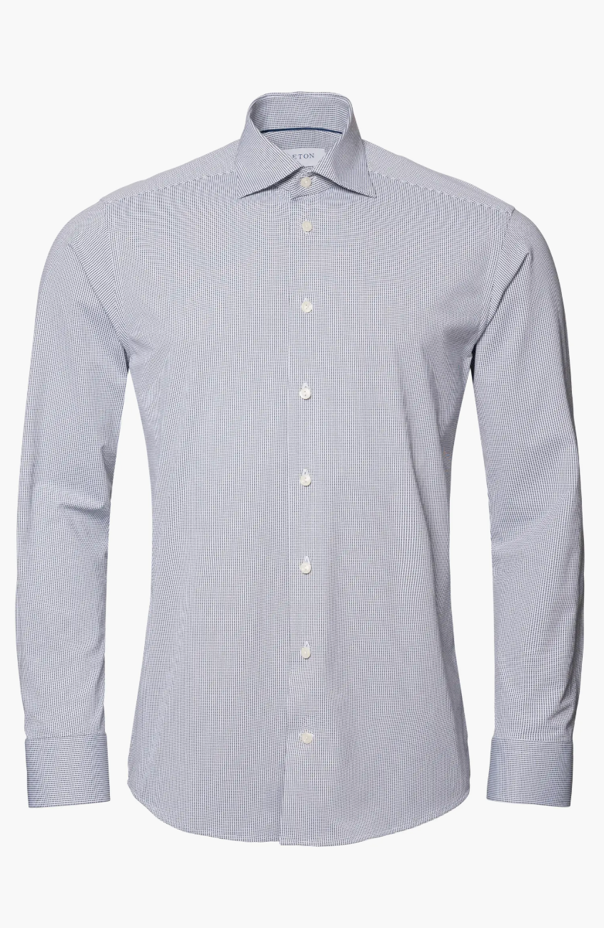 Eton Men's Slim Fit 4 Way Stretch Button Down Dress Shirt Blue 16