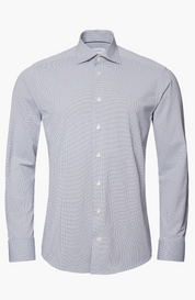 Eton Men's Slim Fit 4 Way Stretch Button Down Dress Shirt Blue 16