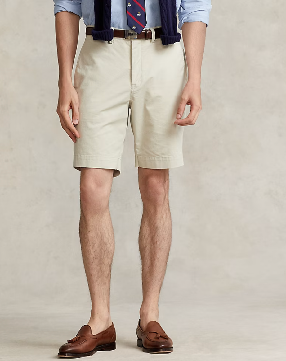 Polo Ralph Lauren Mens 9.5 Inch Cotton Classic Fit Chino Shorts Beige 33