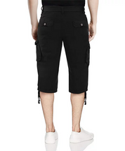 X-Ray Men's Belted 18" Capri Cargo Shorts Black 40