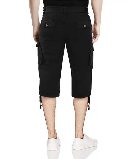 X-Ray Men's Belted 18" Capri Cargo Shorts Black 40