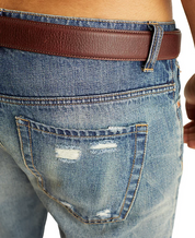 Frye Mens Slim Straight Distressed Jeans Brighton Blue 32 x 32