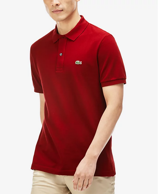 Lacoste Mens Classic Pique Polo Shirt Short Sleeve Knit  Red XS