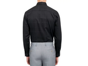 MICHELSONS OF LONDON Men's Regular Fit Check Button Down Dress Shirt Black 2XL